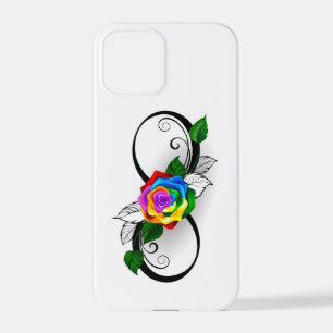 Funda Para iPhone 12 Pro Símbolo infinito con Rosa arcoiris