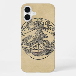 Funda Para iPhone 16 Plus Símbolo rebis hermafrodita sepia