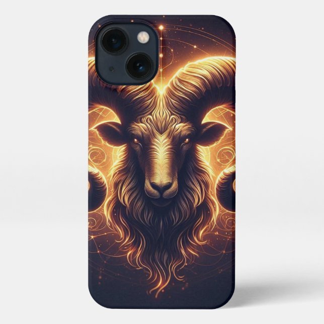 Funda Para iPhone Símbolo zodiaco de los Aries dorados (Reverso )