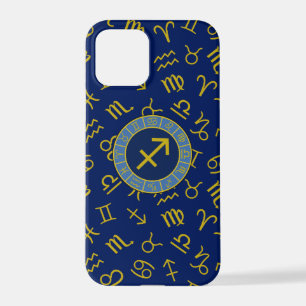 Funda Para iPhone 12 Pro Símbolos Zodiaco + Astrología Ptn Gld+Blues