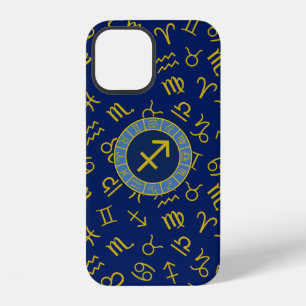 Funda Para iPhone 12 Símbolos Zodiaco + Astrología Ptn Gld+Blues