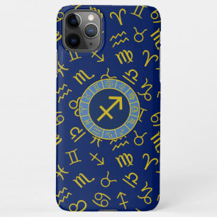 Funda Para iPhone 11Pro Max Símbolos Zodiaco + Astrología Ptn Gld+Blues