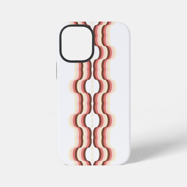Funda Para iPhone Simetría de Onda de Melocotón (Reverso )