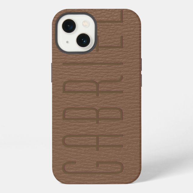 Funda Para iPhone Simple aspecto de cuero falso rojo (Reverso )