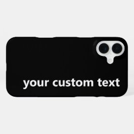 Funda Para iPhone 16 Plus Simple en blanco y negro su plantilla de texto