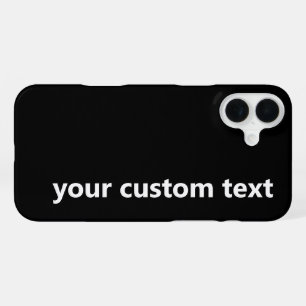 Funda Para iPhone 16 Plus Simple en blanco y negro su plantilla de texto