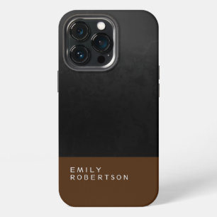 Funda Para iPhone 13 Pro Simple Gris Negro Marrón Moderno Minimalista