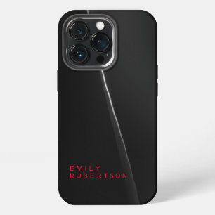 Funda Para iPhone 13 Pro Simple Gris Negro Moderno Minimalista
