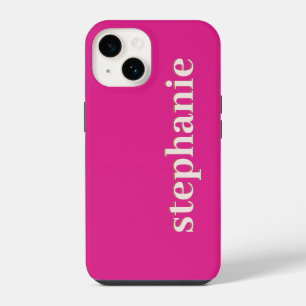Funda Para iPhone 14 Simple Minimal Magenta Personalizado Rosa Fuerte