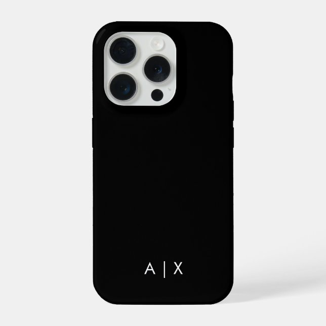 Funda Para iPhone Simple monograma de nombre de pareja (Reverso )