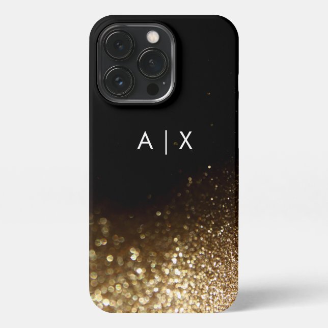 Funda Para iPhone Simple monograma de nombre de pareja (Reverso)