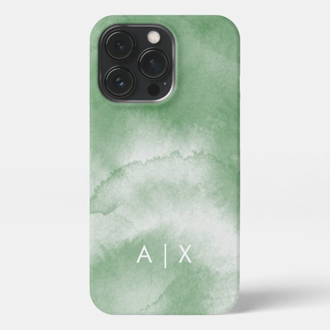 Funda Para iPhone Simple monograma de nombre de pareja (Reverso)