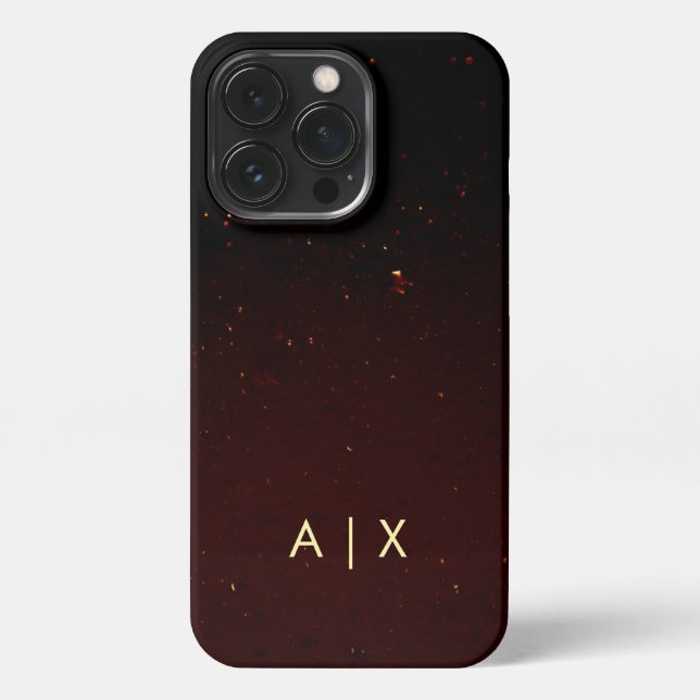 Funda Para iPhone Simple monograma de nombre de pareja (Reverso)