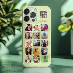 Funda Para iPhone 16 Pro Max Simple Verde Pastel 16 Recuerdo de Fotos