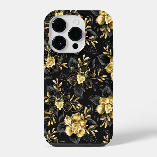 Funda Para iPhone Sin costuras con orquídeas de joyería (Reverso )