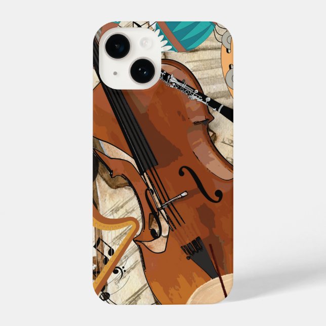 Funda Para iPhone Sinfonía de instrumentos (Reverso )