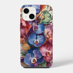 Funda Para iPhone 14 Sinfonía orquídea: arte floral vibrante en un colo