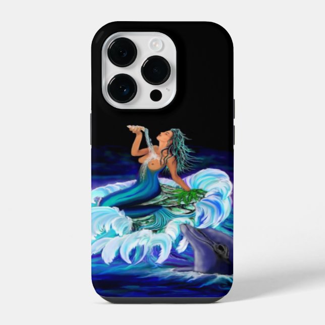 Funda Para iPhone Sirena con delfín (Reverso )