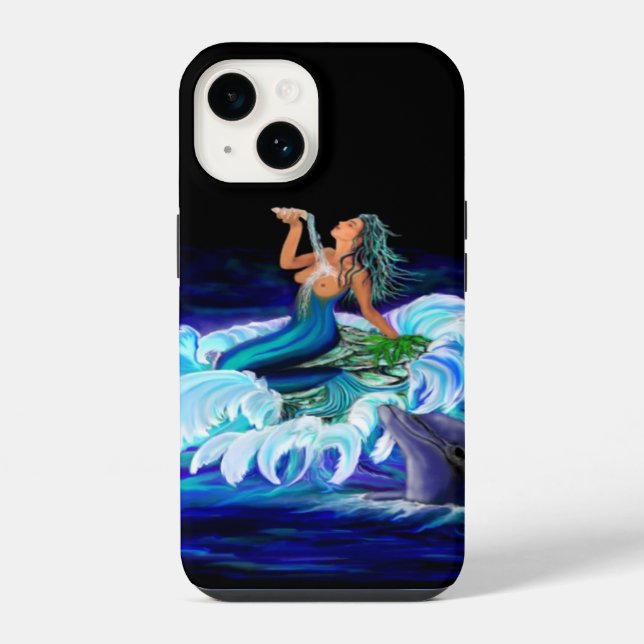 Funda Para iPhone Sirena con delfín (Reverso )