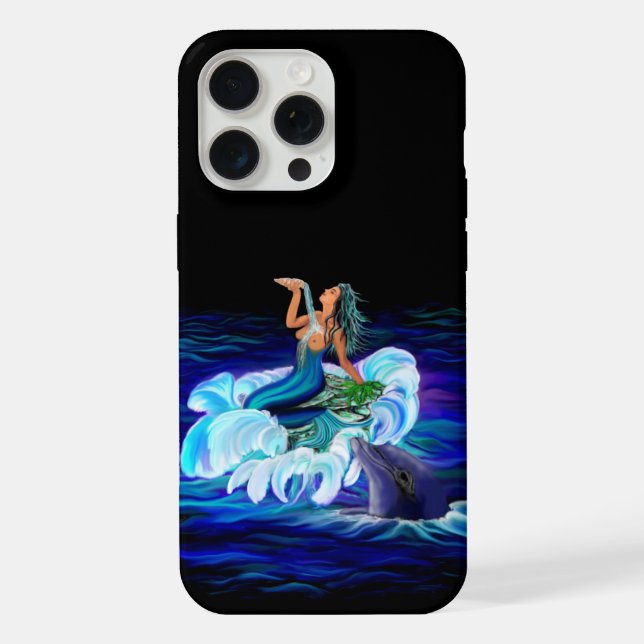 Funda Para iPhone Sirena con delfín (Reverso )