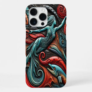 Funda Para iPhone 16 Pro Max Sirena Nadando Con Agradabilidad Entre La Vibrante