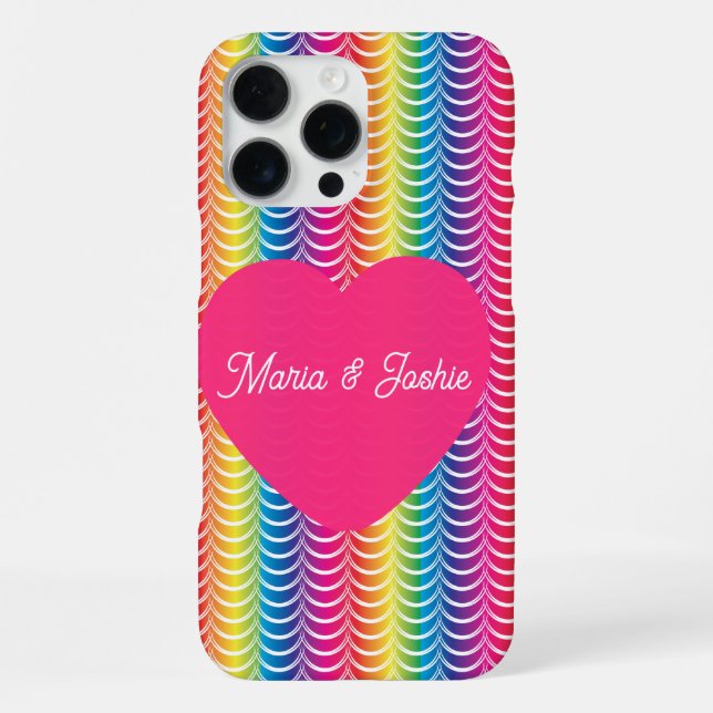 Funda Para iPhone Sirena Orgullo Corazón Arcoíris (Reverso )