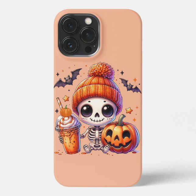 Funda Para iPhone Skeleton de las especias de calabaza (Reverso )