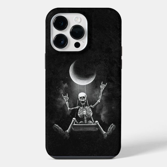 Funda Para iPhone Skeleton Swinging Moon (Reverso )