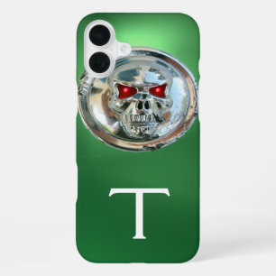 Funda Para iPhone 16 Plus SKULL RIDERS MONOGRAM green
