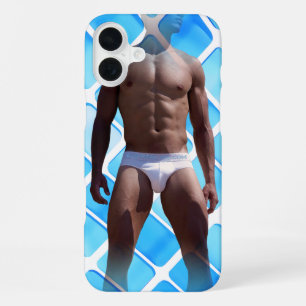 Funda Para iPhone 16 Plus SlipperyJoe hombre musculoso abdominales definidos
