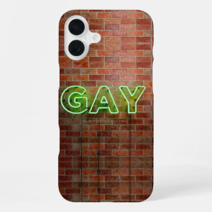 Funda Para iPhone 16 Plus SlipperyJoe signo de neón gay brillante vivo