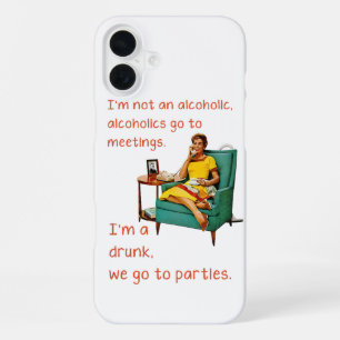 Funda Para iPhone 16 Plus SlipperyJoe socializando bebiendo fiesta vintage m