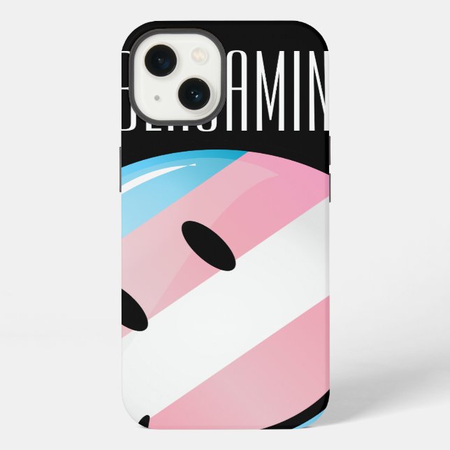 Funda Para iPhone Smiling Transgender Flag (Reverso )