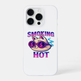 Funda Para iPhone 16 Pro Smoking Hot | Funny Neon Cat Retro