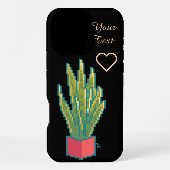 Funda Para iPhone Snake plant, pixel art (Reverso )