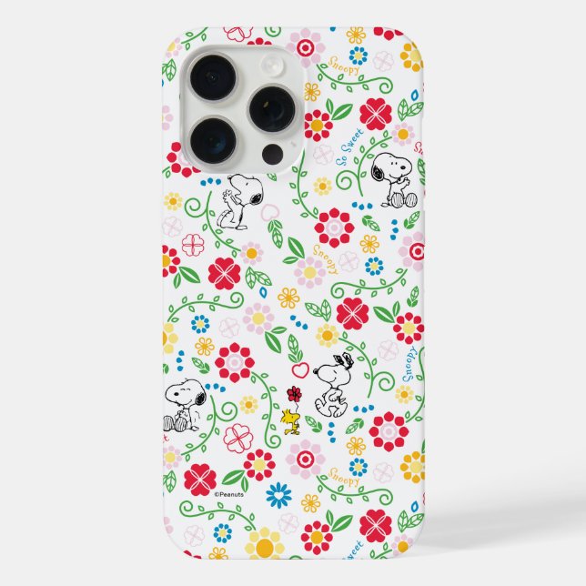 Funda Para iPhone Snoopy So Sweet Flower Pattern (Reverso )