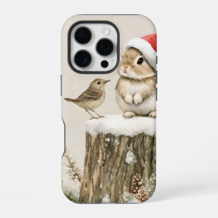 Funda Para iPhone 16 Pro Snowy Forest Winter Navidades de Woodland Bird