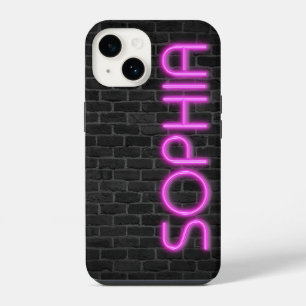 Funda Para iPhone 14 SOFÍA En luces de neón rosadas