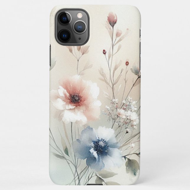 Funda Para iPhone Sofisticadas Flores De Agua Delicada Y Elegante (Reverso)