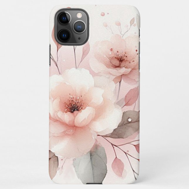 Funda Para iPhone Sofisticadas Flores De Agua Delicadas Y Clásicas (Reverso)