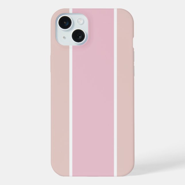 Funda Para iPhone Soft Pink and Beige Vertical Stripe Pattern (Reverso )
