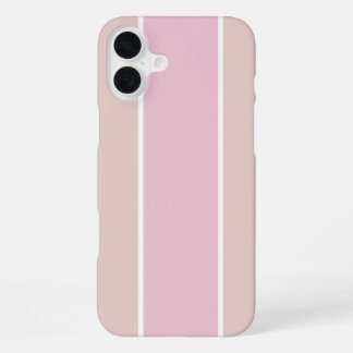 Funda Para iPhone 16 Plus Soft Pink and Beige Vertical Stripe Pattern