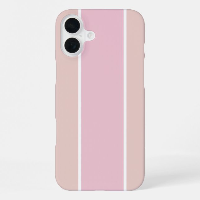 Funda Para iPhone Soft Pink and Beige Vertical Stripe Pattern (Reverso )