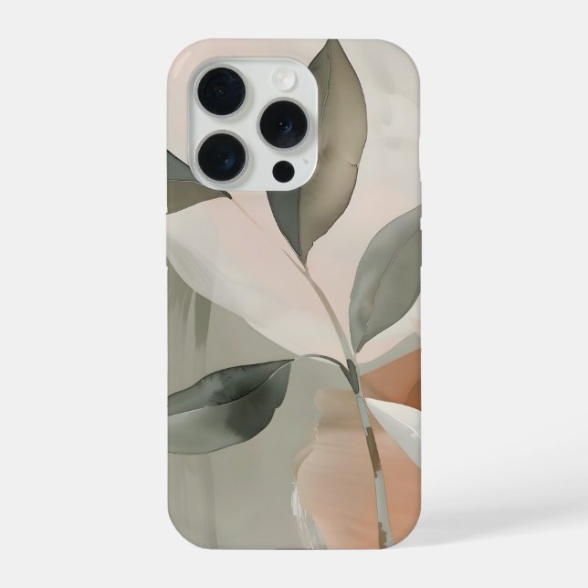 Funda Para iPhone Soft Sage & Blush Abstract Botanical Art (Reverso )
