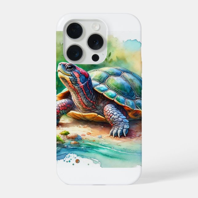 Funda Para iPhone Softshell Turtle 221024AREF149 - Watercolor (Reverso )