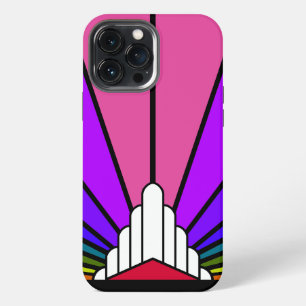 Funda Para iPhone 13 Pro Max Sol Art Decó en arco iris
