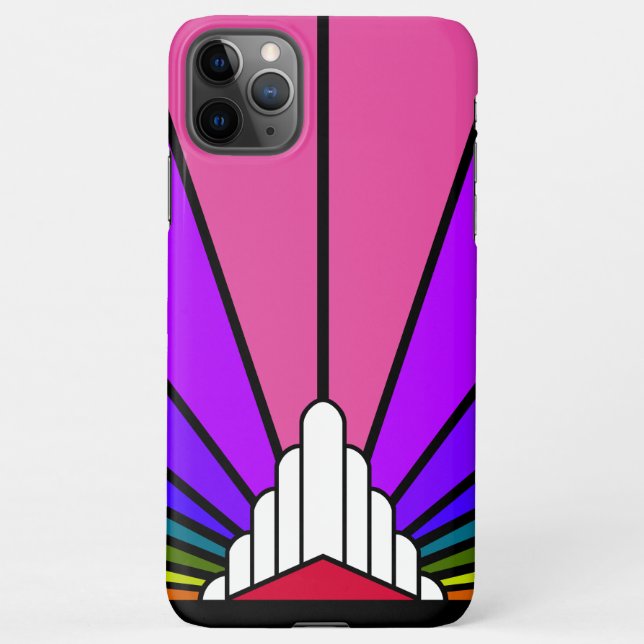 Funda Para iPhone Sol Art Decó en arco iris (Reverso)