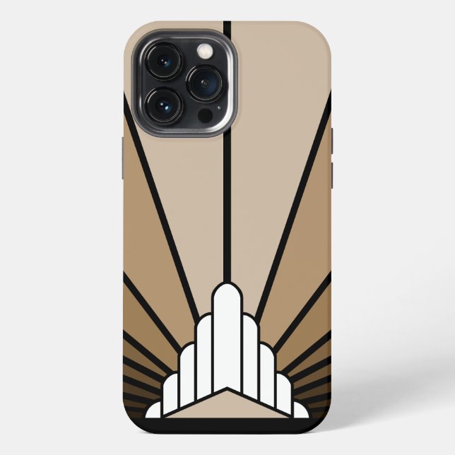 Funda Para iPhone Sol art déco en beige (Reverso )