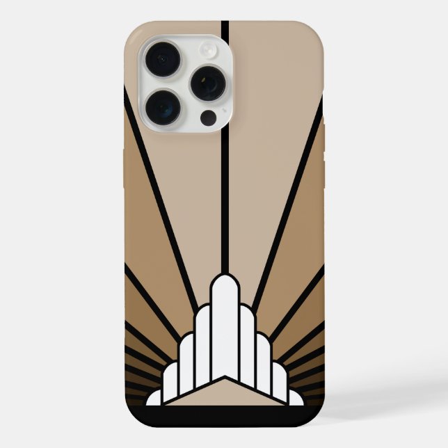 Funda Para iPhone Sol art déco en beige (Reverso )