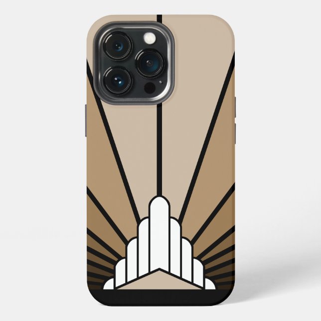 Funda Para iPhone Sol Art Déco en bronceado (Reverso )